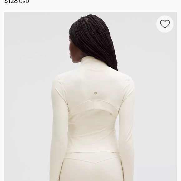 BRAND NEW/TAG- Lululemon Women Define Cropped Jacket Nulu-Light Ivory/Gold-Size6 - Picture 3 of 4